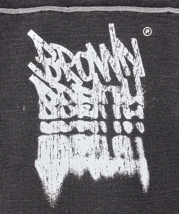 Футболка с принтом, деним, Kids tag denim tee, Brownbreath Kids, черный — фото 4