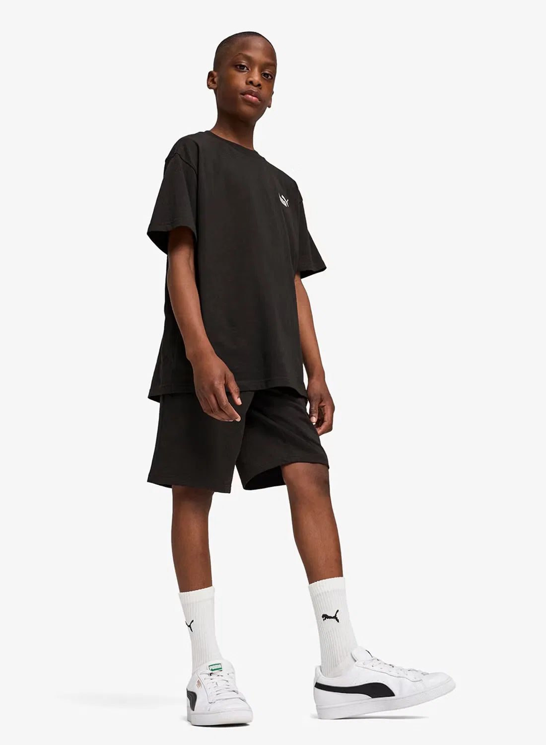 Шорты с логотипом Youth Essential No. 1 Puma, черный — фото 3