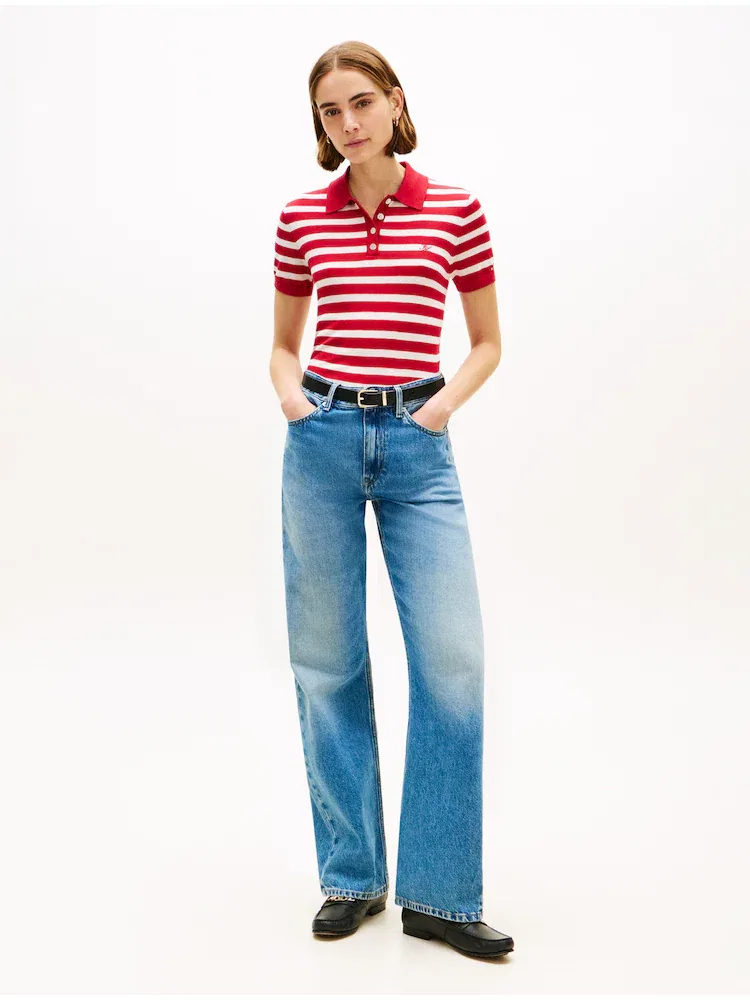 Джемпер Polo из смесового шелка TOMMY HILFIGER, Red — фото 2