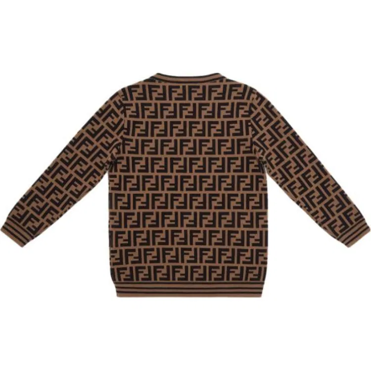 Детский свитер с круглым вырезом FENDI, Brown — фото 3