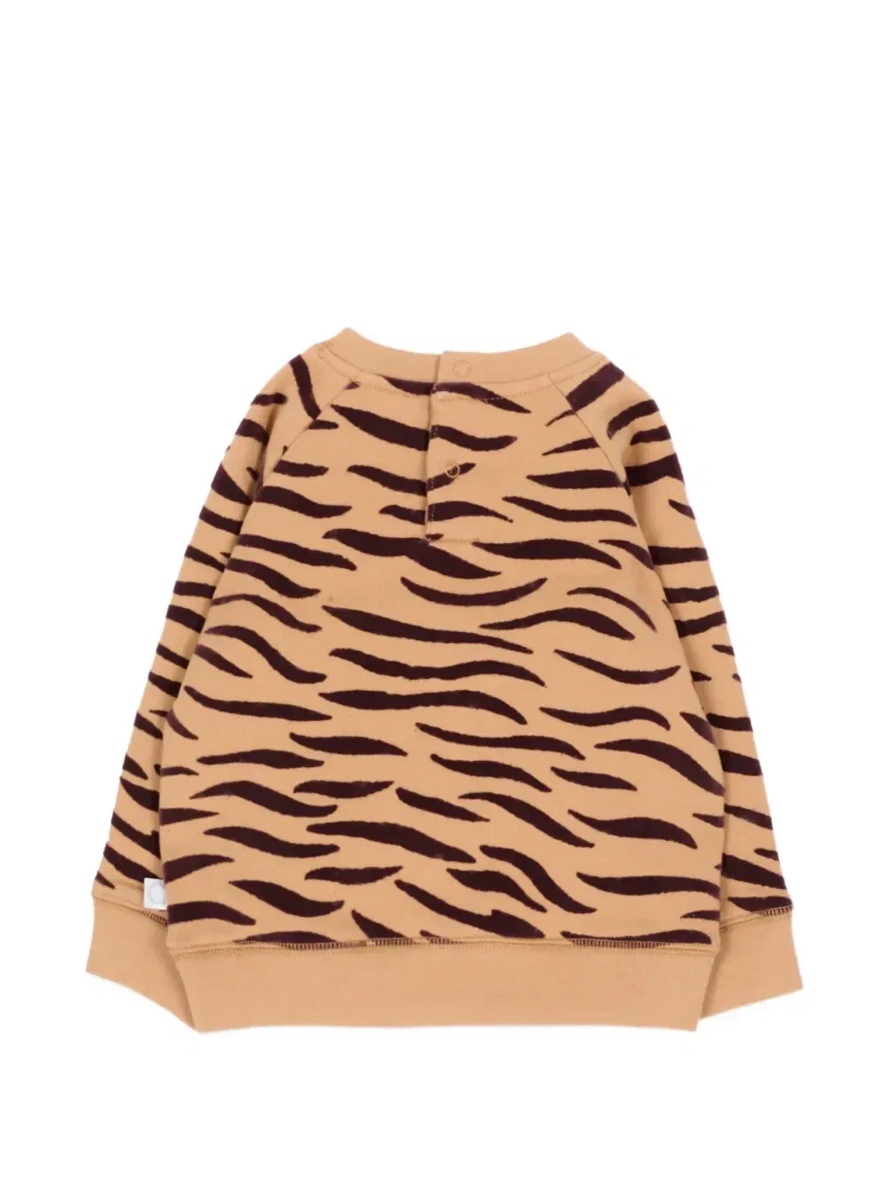 Хлопковый свитшот с тигровым принтом Stella McCartney Kids, коричневый — фото 2