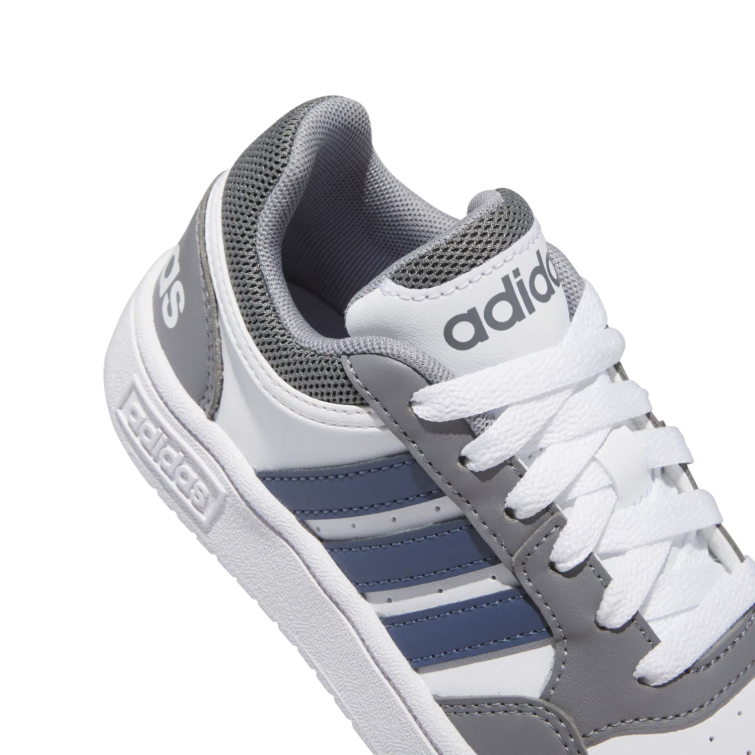 Детские кроссовки на шнуровке Adidas Hoops 3.0 K, серый — фото 4