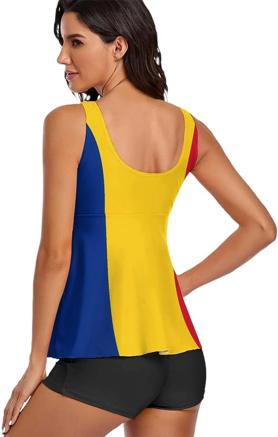 Женский танкини с шортами Athletic, Romania Romanian Flag — фото 4
