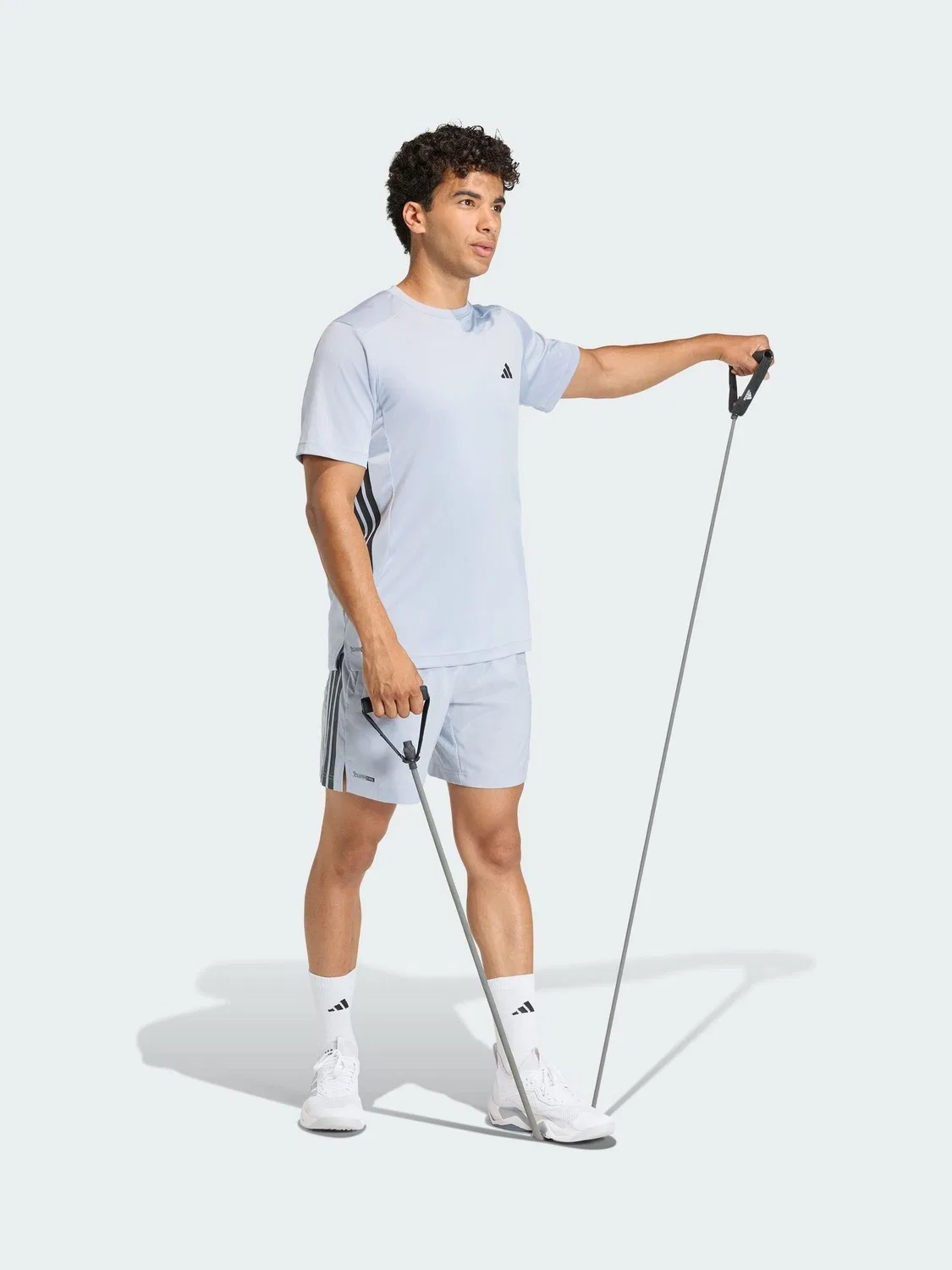 Шорты для тренировок Tech Essentials Workout 3-Stripes adidas, серый