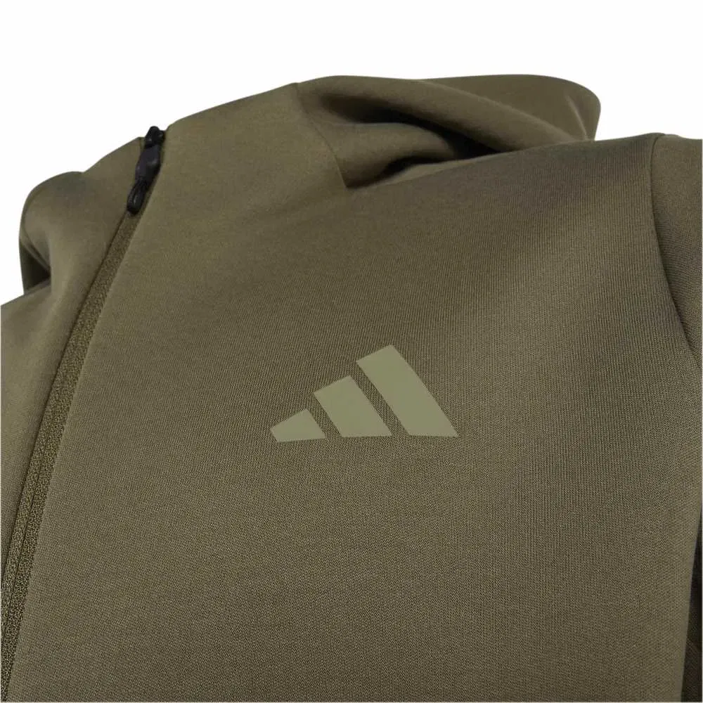 Худи на молнии Adidas ZNE, зеленый — фото 3
