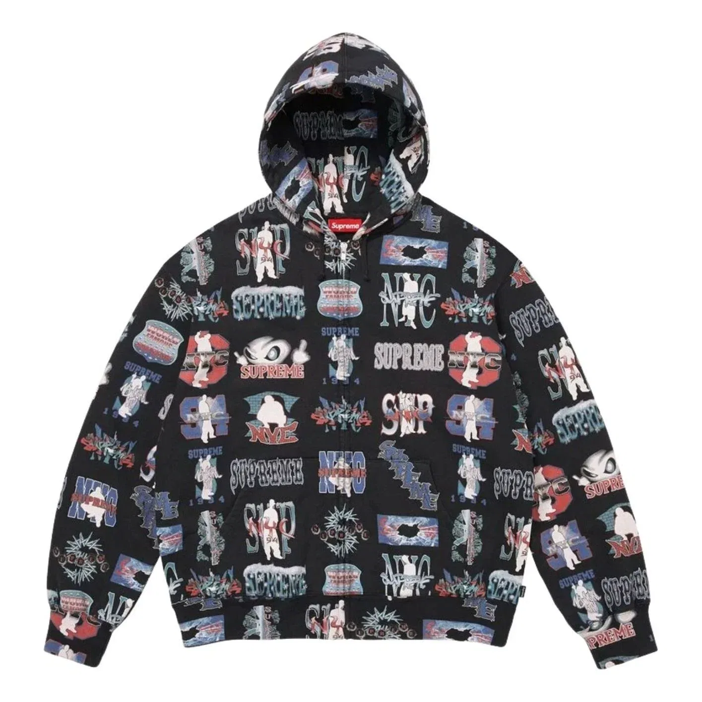 Мужское худи на молнии с капюшоном Flash Zip Up Supreme, черный