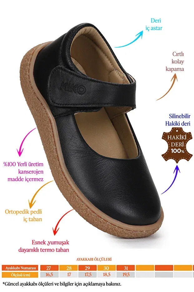 Детские балетки для девочек кожаные Lida Kiko Kids, Black — фото 2