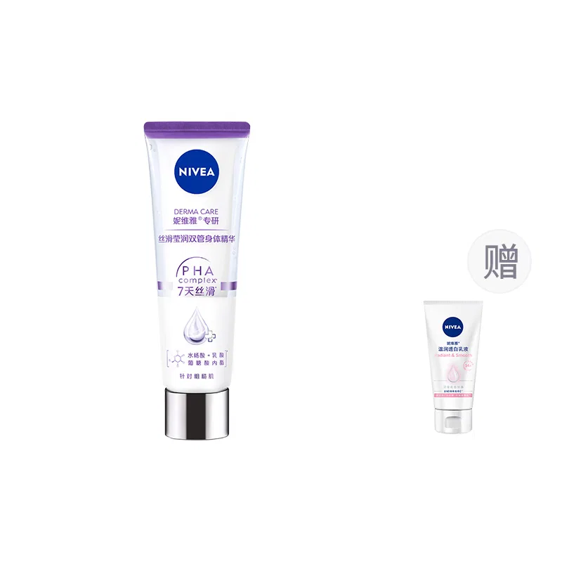 Лосьон для тела с AHA-кислотами, увлажняющий, NIVEA, Silky Smooth 60ml + Large White Bottle 30ml