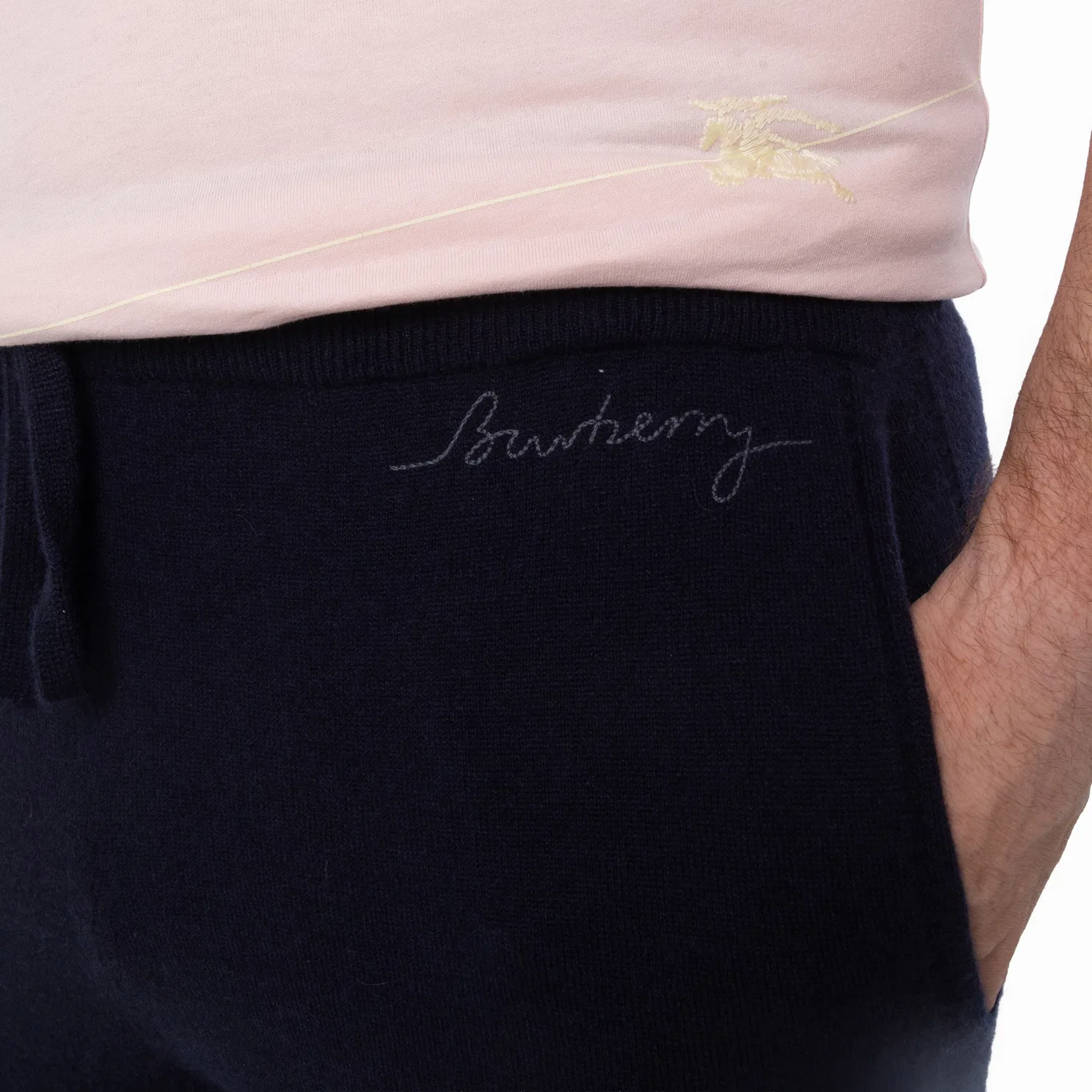 Брюки спортивные из кашемира Logo Embroidered Burberry, Storm — фото 2