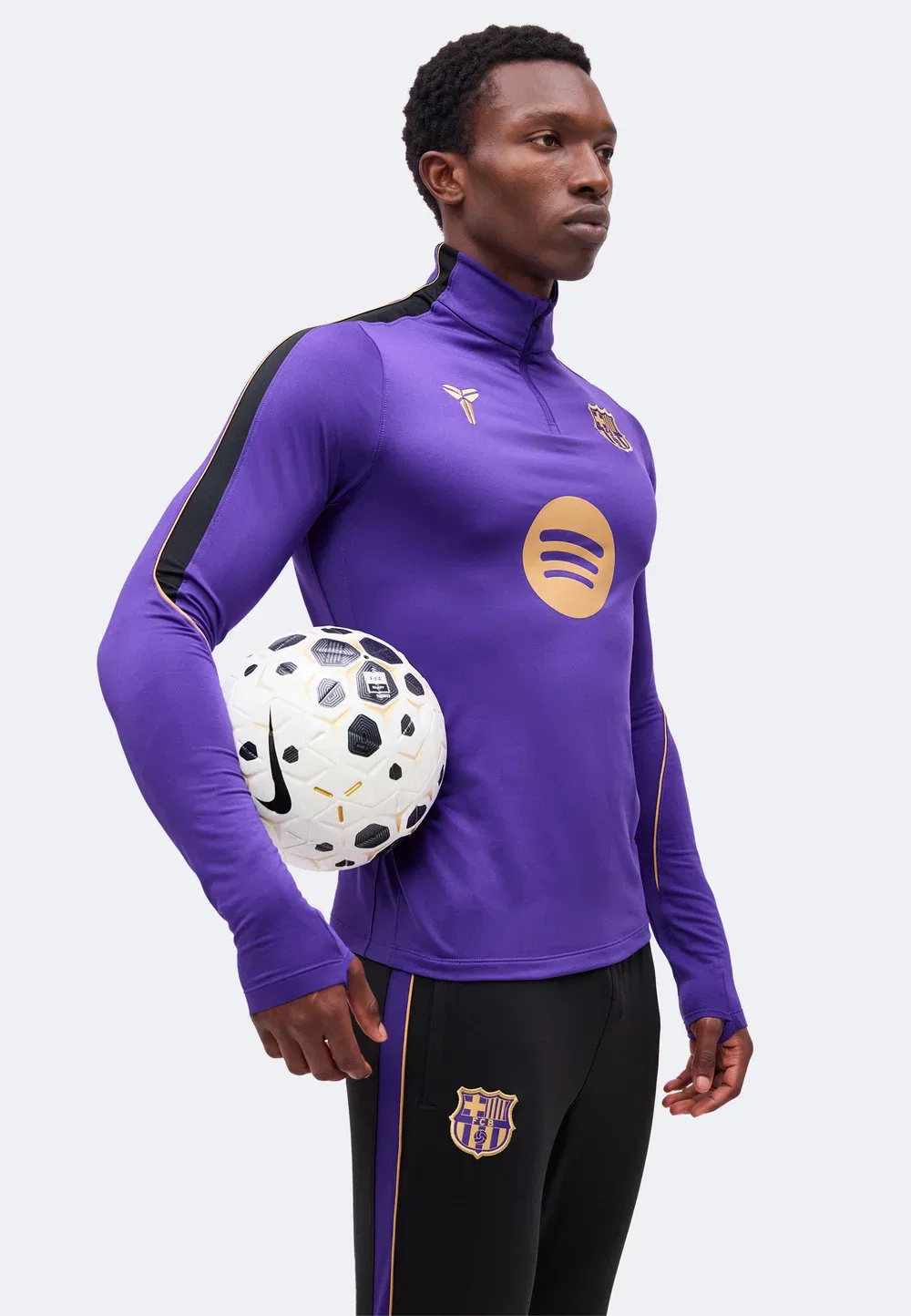 Тренировка FCB - клубная форма Nike Performance, Field Purple/Black/Metallic Gold-Coloured — фото 4