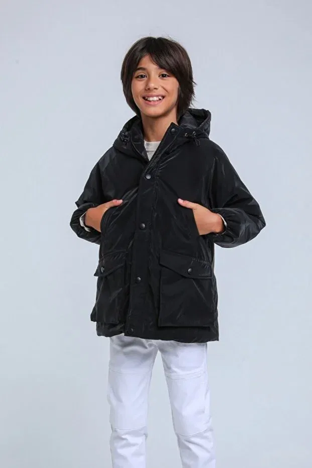 Детское пальто для девочек с вышивкой Night Rover Premium Hausekids, Black