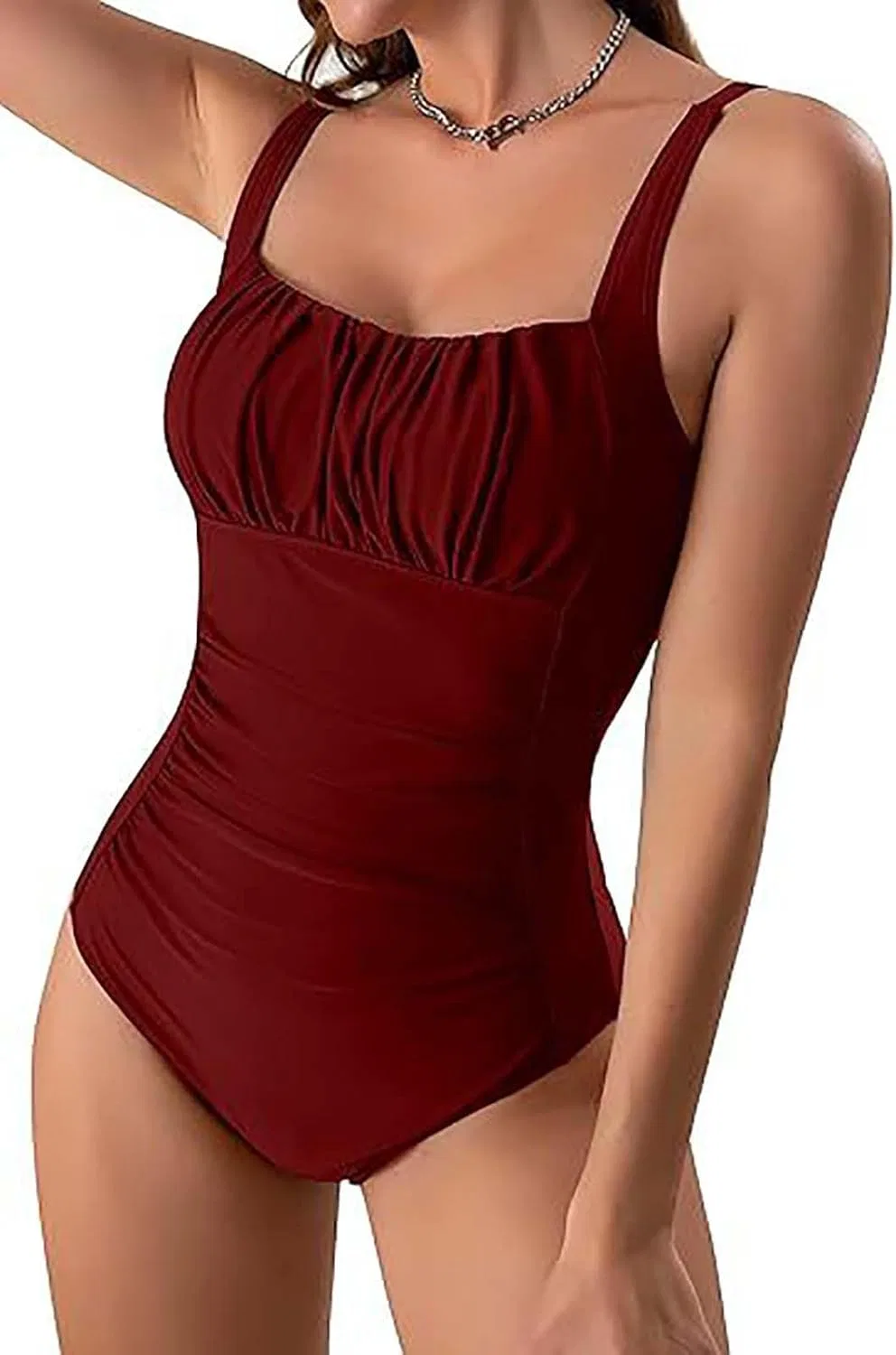 Женский слитный купальник push-up Athletic Slimming Full Coverage, Wine