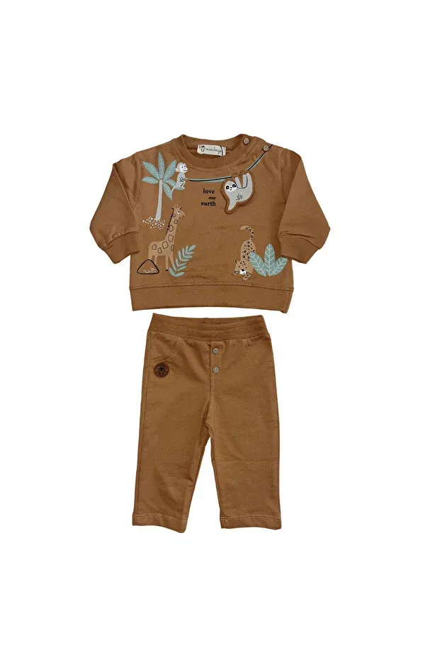 Детский спортивный комплект с аппликацией Koala appliqued tracksuit set Minikaya, Cinnamon