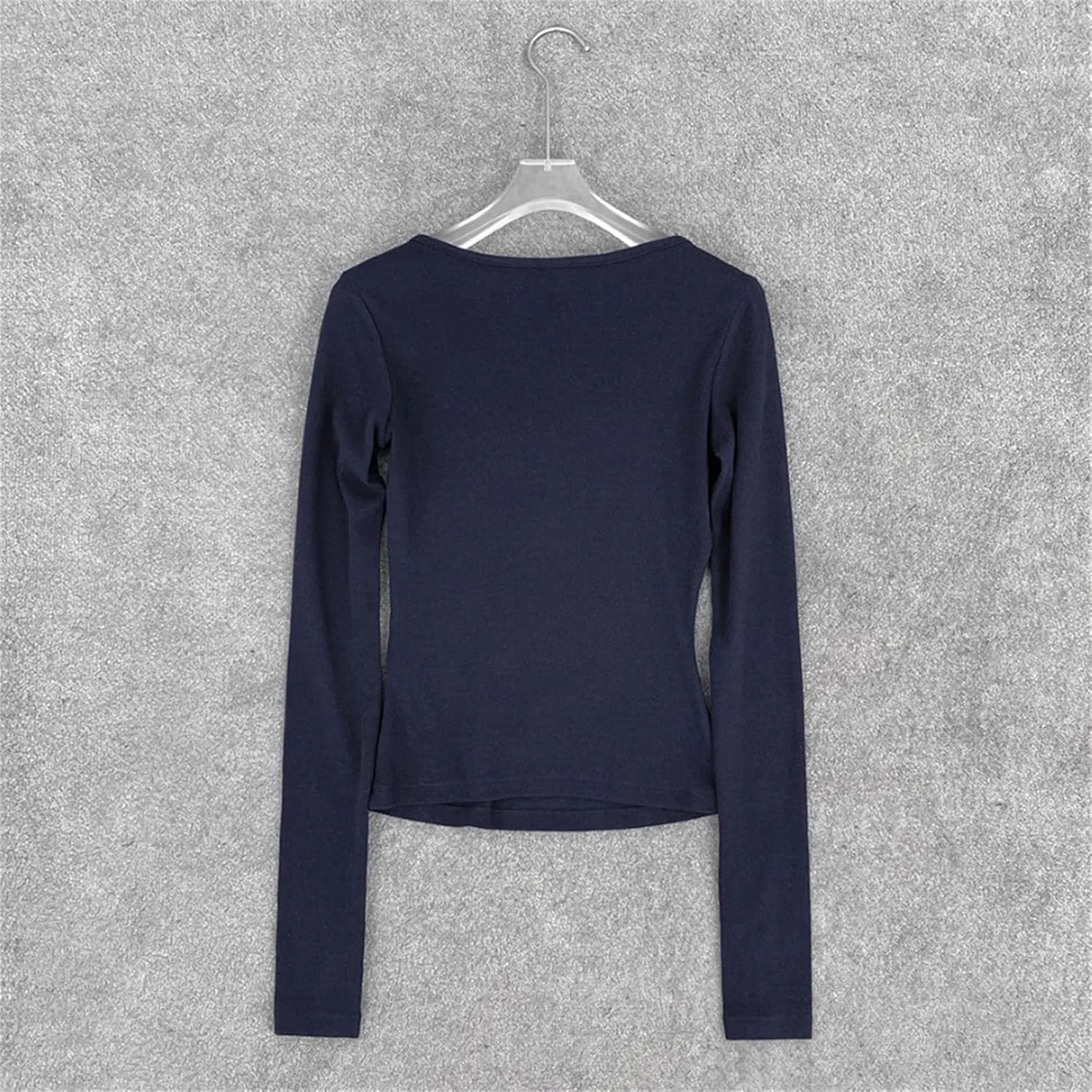 Женская футболка с круглым вырезом из хлопка, Navy Blue — фото 3