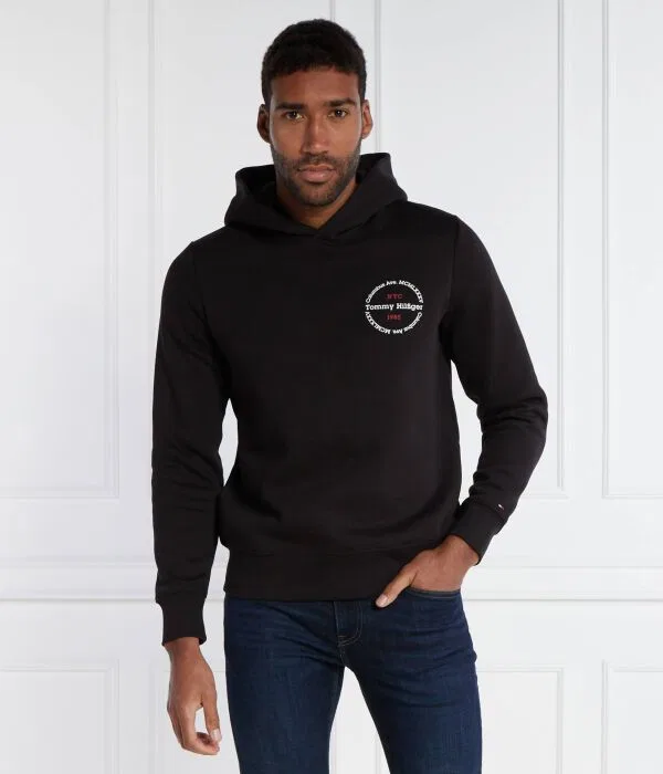 Мужской пуловер с круглым вырезом Roundel Tommy Hilfiger, черный — фото 3