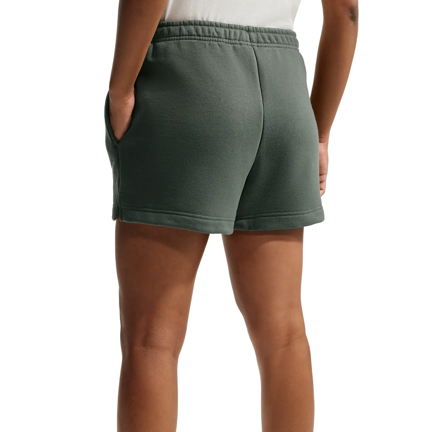 Женские шорты Studio Fleece Medium Mid-Rise Shorts 'Camo Green Sail' Nike, Camo Green/Sail — фото 2