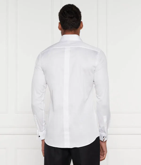 Мужская рубашка slim fit H-Hank-Tux3 BOSS, белый — фото 4