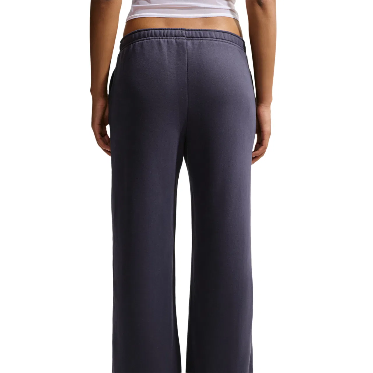 Женские брюки из хлопково-полиэстерового футера Studio Fleece STD Wide Leg Pants Nike, Sail/Gridiron — фото 2