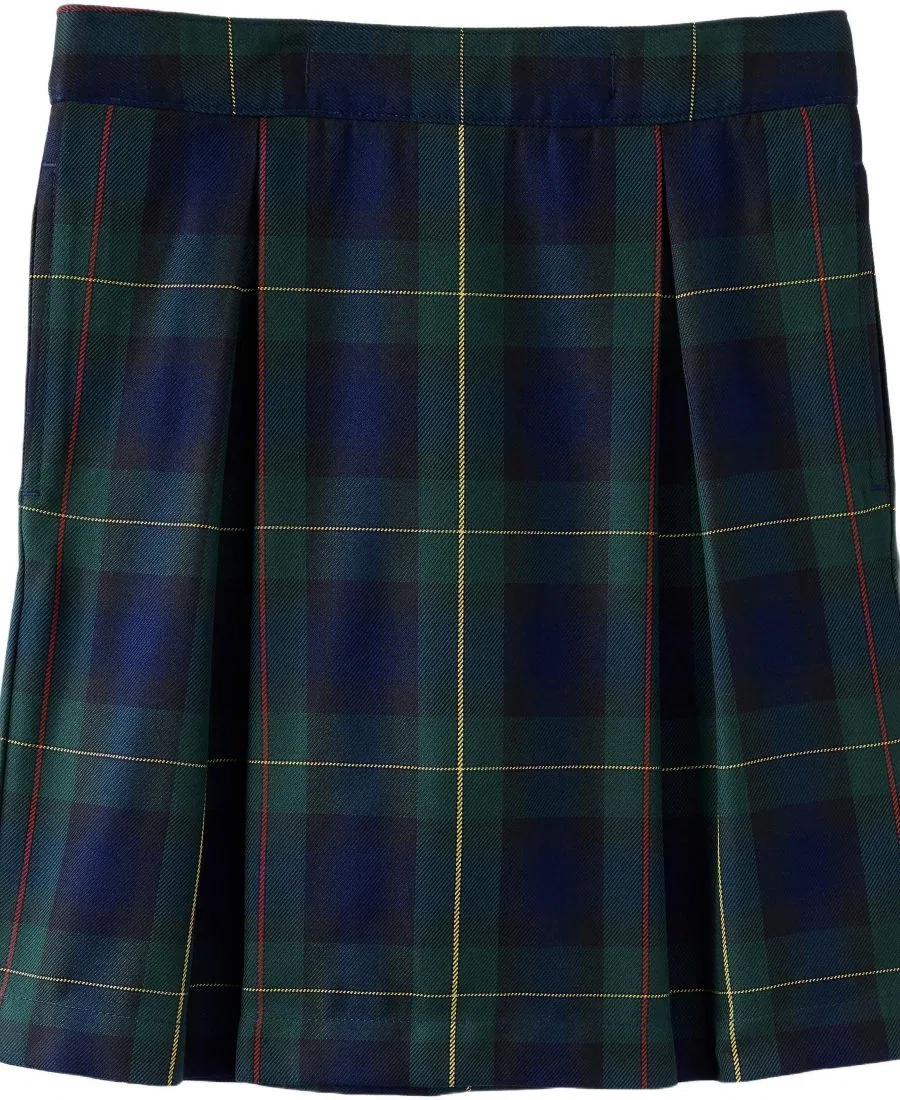 Юбка-шорты плиссированная с принтом Lands' End, Plaid Hunter/Classic Navy — фото 2