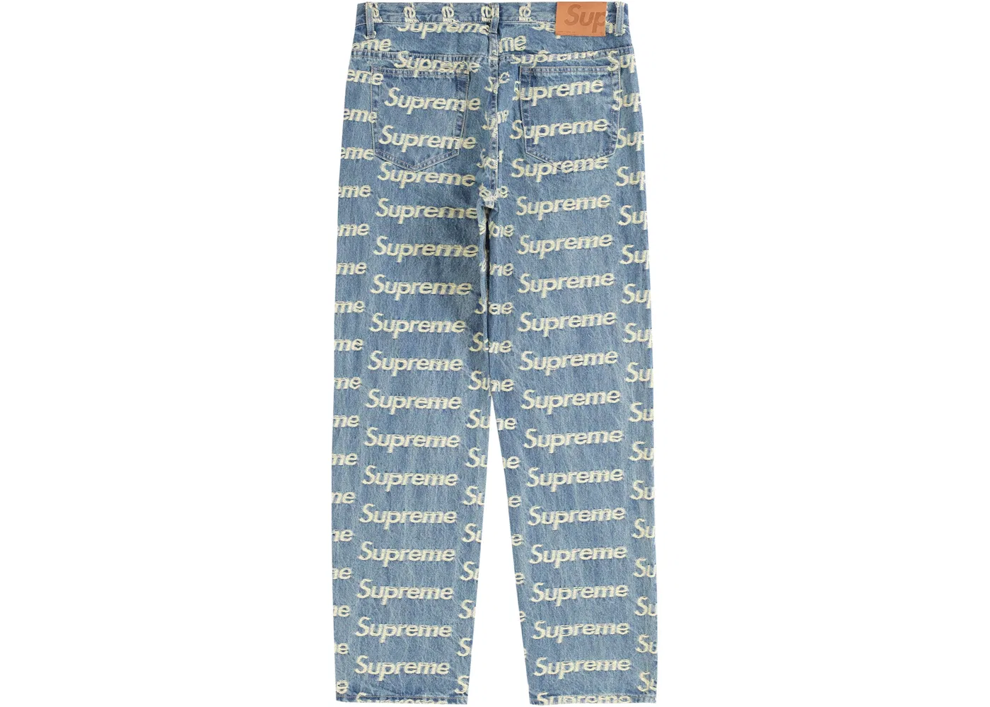 Мужские джинсы с принтом Frayed Logos Supreme, Blue — фото 2