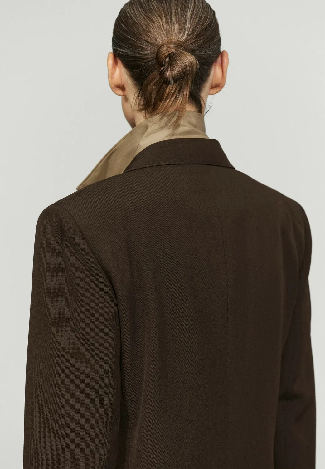 Блейзер Massimo Dutti, Mottled Dark Brown — фото 4