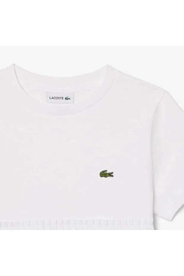 Детская футболка для девочек с коротким рукавом Lacoste, White — фото 3
