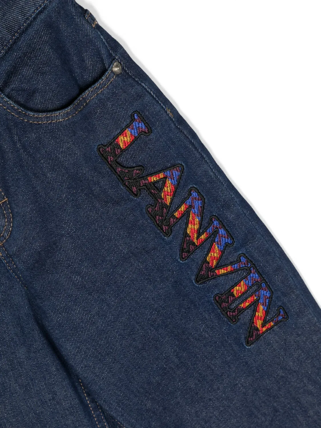 Джинсы Прямого Кроя С Логотипом Lanvin, индиго синий — фото 2