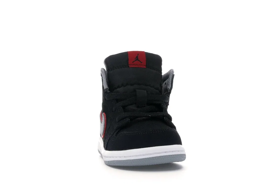Детские кроссовки Lifestyle с принтом Jordan 1 Mid Jordan, Black/Particle Grey-White-Gym Red — фото 2