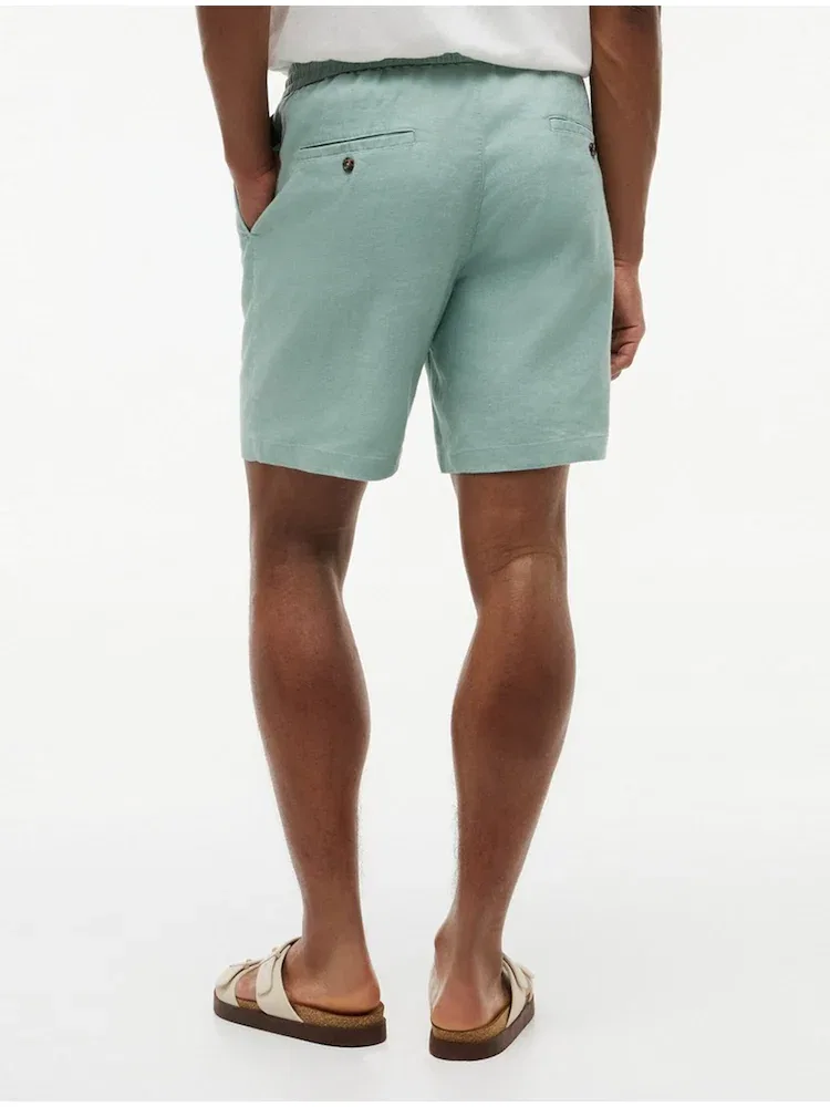 Шорты с заниженной посадкой Dover Fit из льняной смеси TOMMY HILFIGER, Green — фото 2