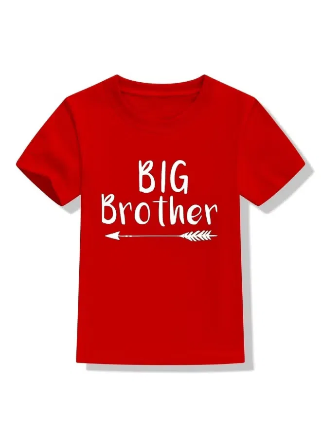 Футболка с принтом Big Brother Matching Family Outfits, красный