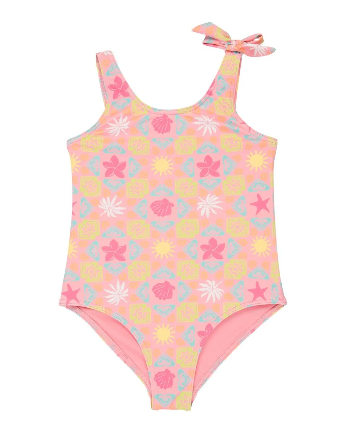 Детский купальник слитный с принтом Check One-Piece Roxy, Роза