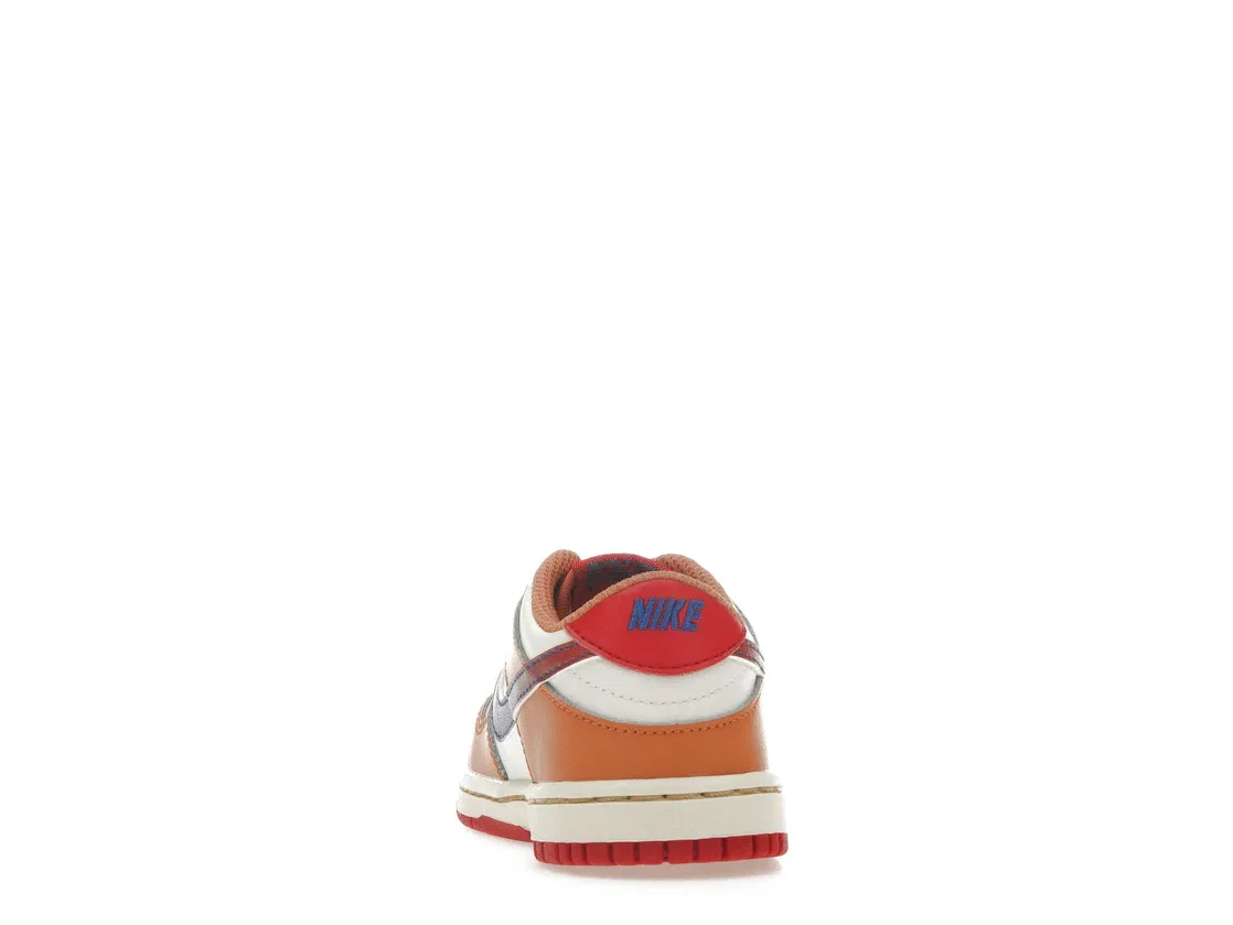 Детские кроссовки с контрастными вставками Nike Dunk Low Nike, Sail/University Red/Hot Curry/Game Royal — фото 4