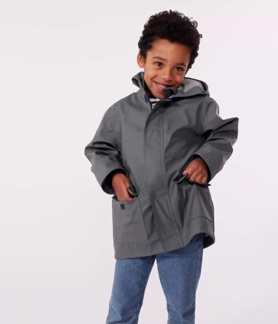 Детская куртка-парка с капюшоном, водоотталкивающая PETIT BATEAU, Khaki — фото 2