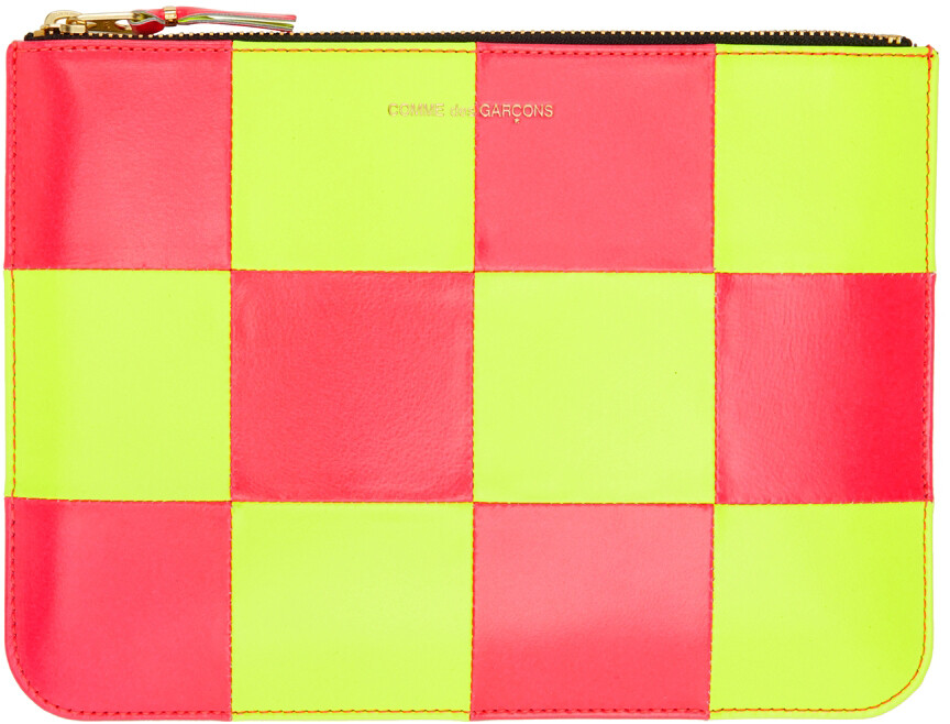 

Розовый и желтый мешочек Fluo Squares Comme des Garçons Wallets