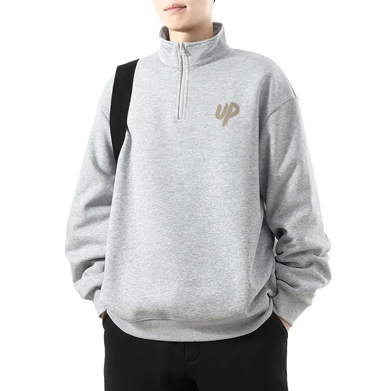 Детский свитшот с половиной молнии MINISO, Heather Gray