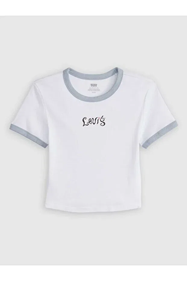 Женская футболка с принтом Levi'S, Stacked Snowflower Tonal White