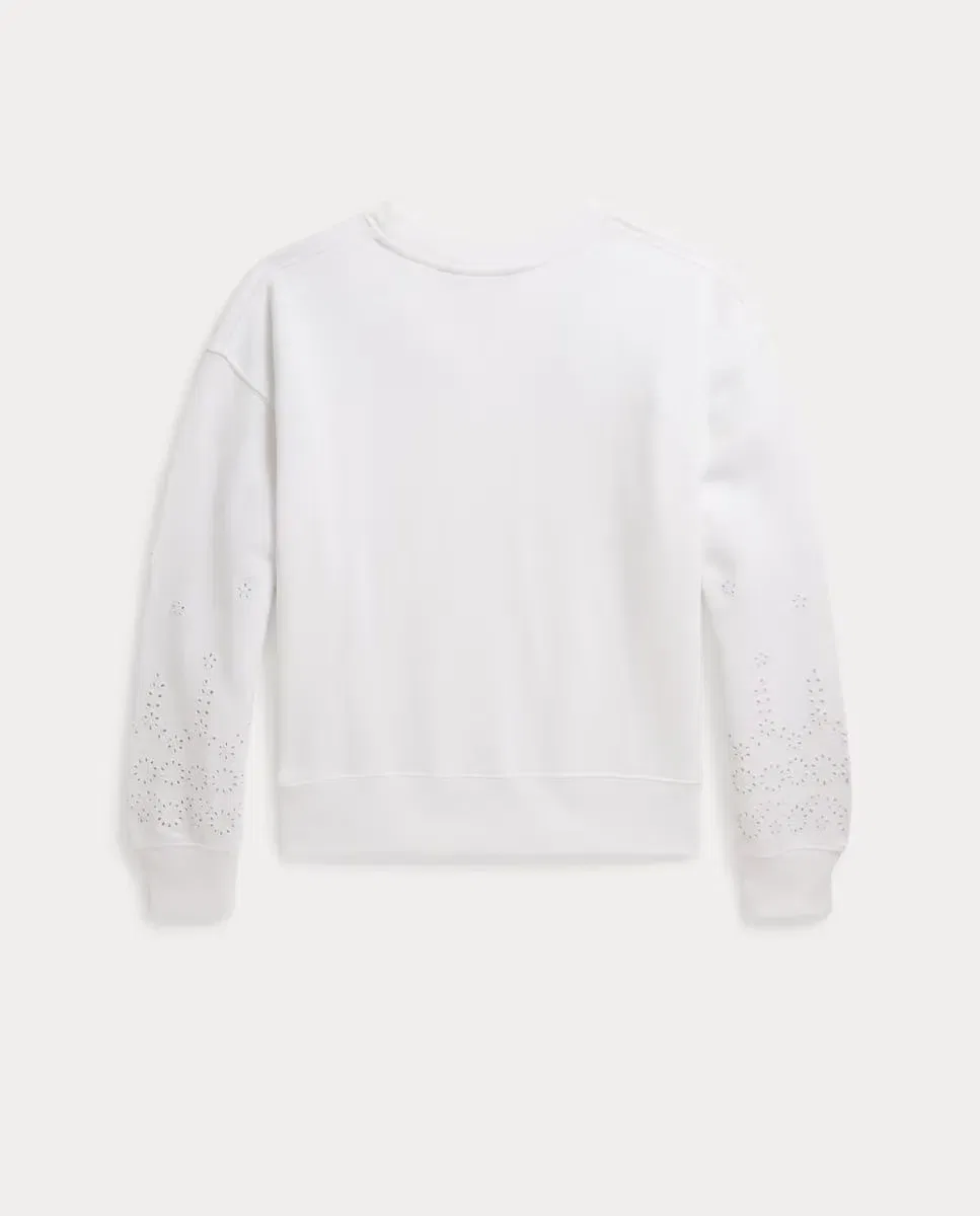 Детская худи для девочек хлопковая с вышивкой Polo Ralph Lauren, Blanco — фото 2