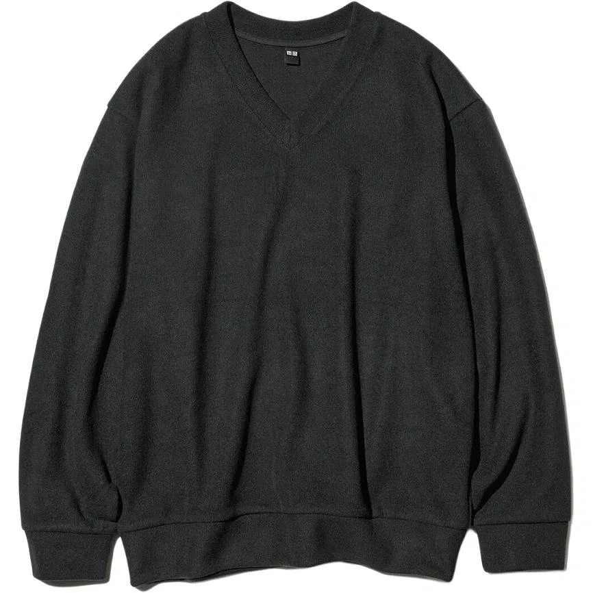 Женская толстовка с V-образным вырезом FW26, UNIQLO, Black