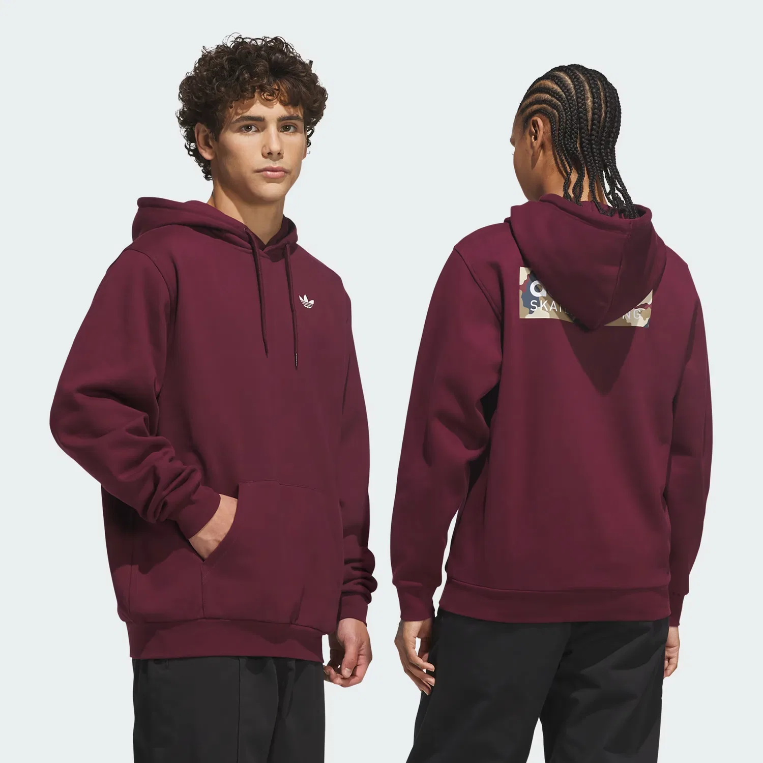 Худи свободного кроя Skateboarding Logo Adidas Originals, бордовый
