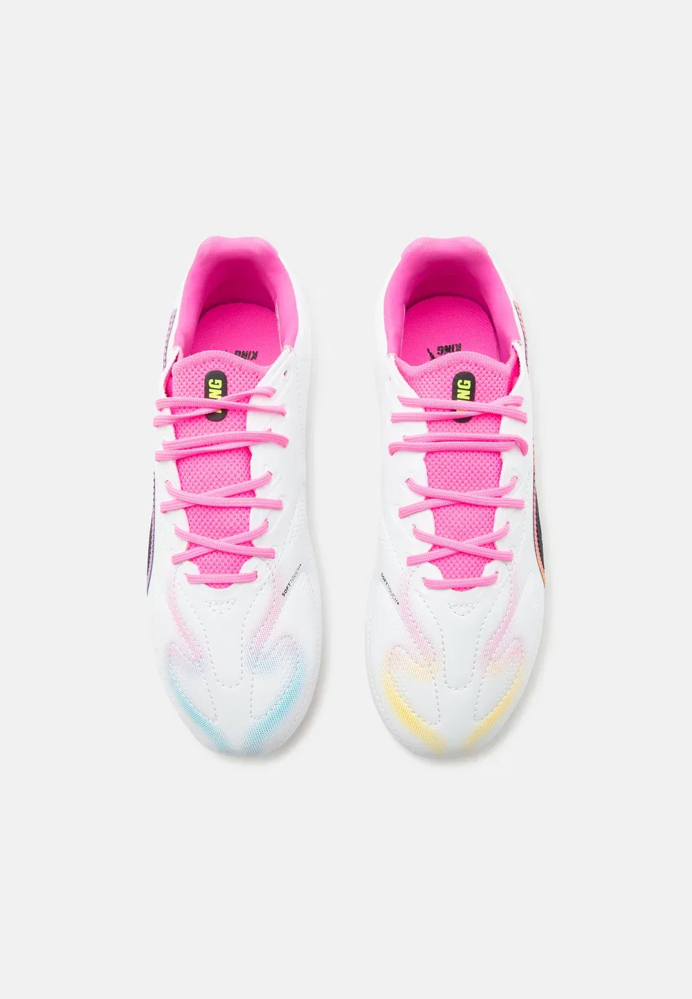Футбольные бутсы King 20 match fg/ag jr unisex для искусственных газонов Puma, White/Poison Pink/Bright Aqua — фото 4