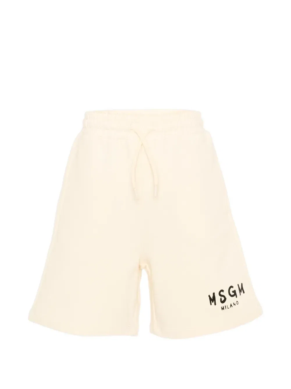 Шорты на шнурке с принтом логипа Msgm Kids, бежевый