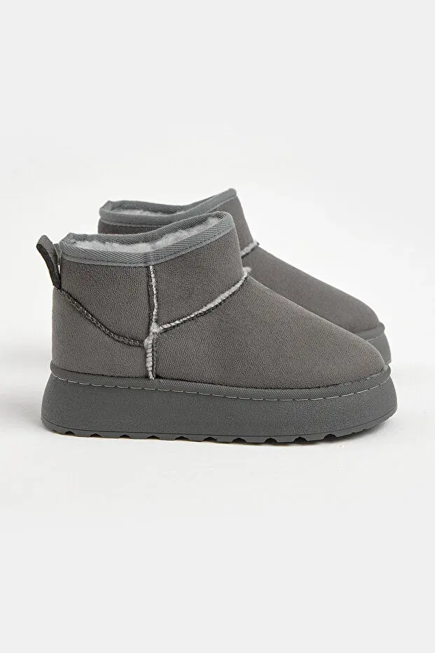 Детские ботинки для девочек с мехом Tonny Black, Gray