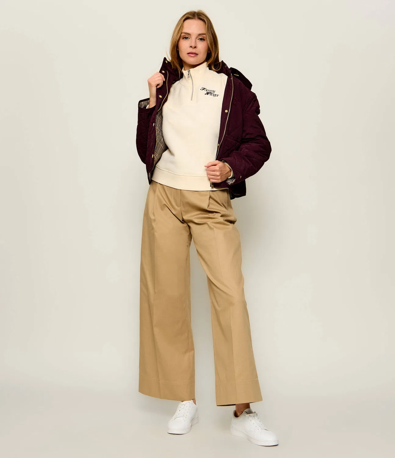 Худи с молнией Script Tommy Hilfiger, Crema — фото 2