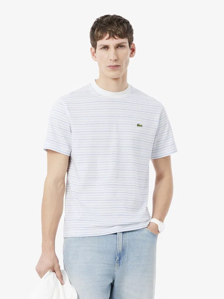 Футболка с полосками, модель TH0874 LACOSTE, Blue