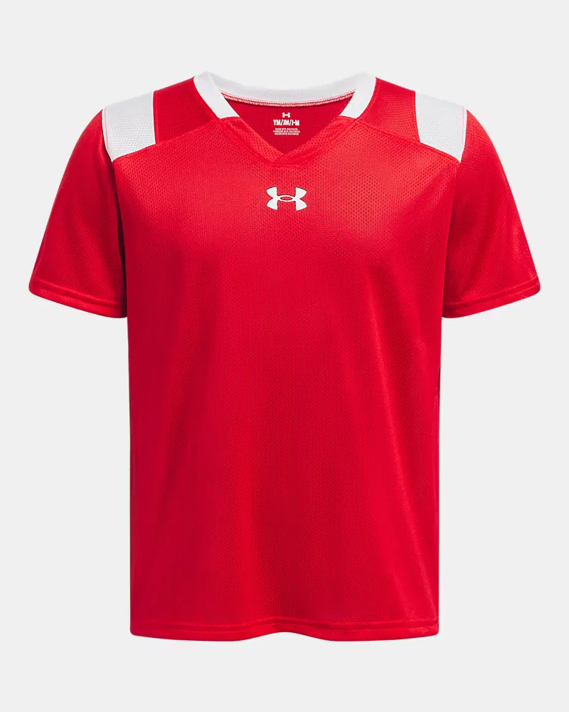 Детская спортивная футболка из дышащей сетки UA Big Win Flag UnderArmour, Red/White — фото 2