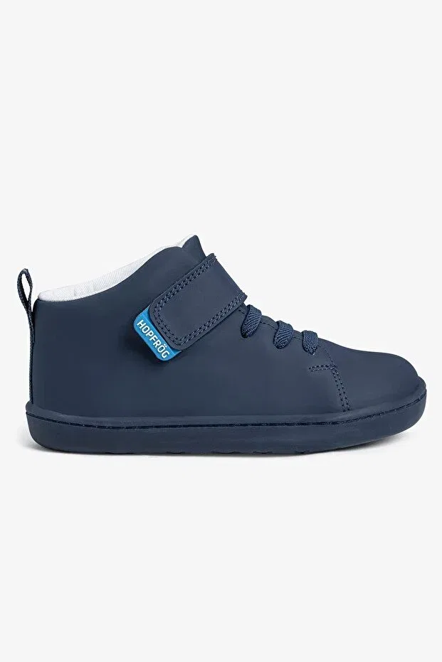 Детские ботинки для девочек с принтом Smart Walker High Top Super Matte Navy Blue Hopfrög, Super Matte Navy Blue