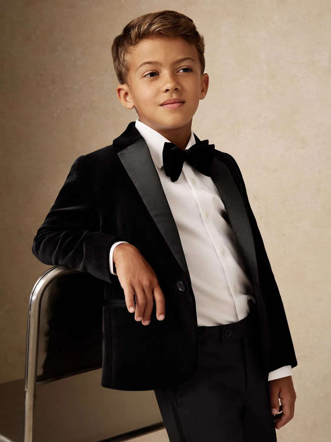 Пиджак смокинг вельветовый Black Ace Reiss, черный