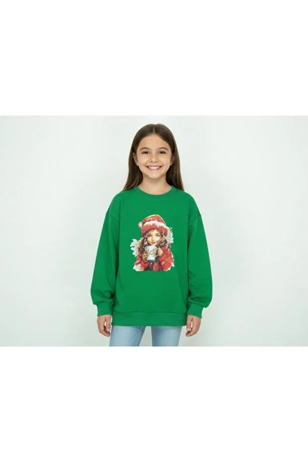 Детские свитшот для девочек хлопковый Atabay Kids, Green — фото 2