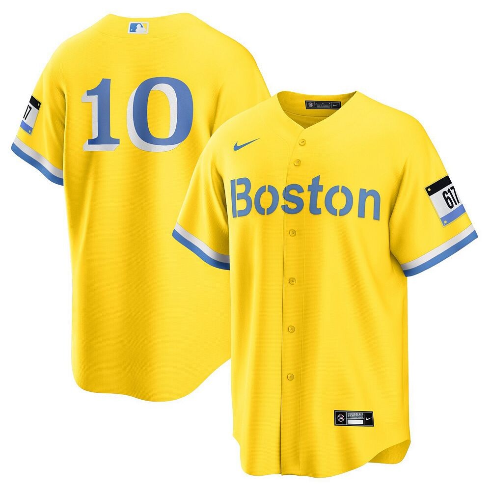 

Мужская футболка Nike Trevor Story Gold Boston Red Sox City Connect Replica Player, цвет Rsx Gold