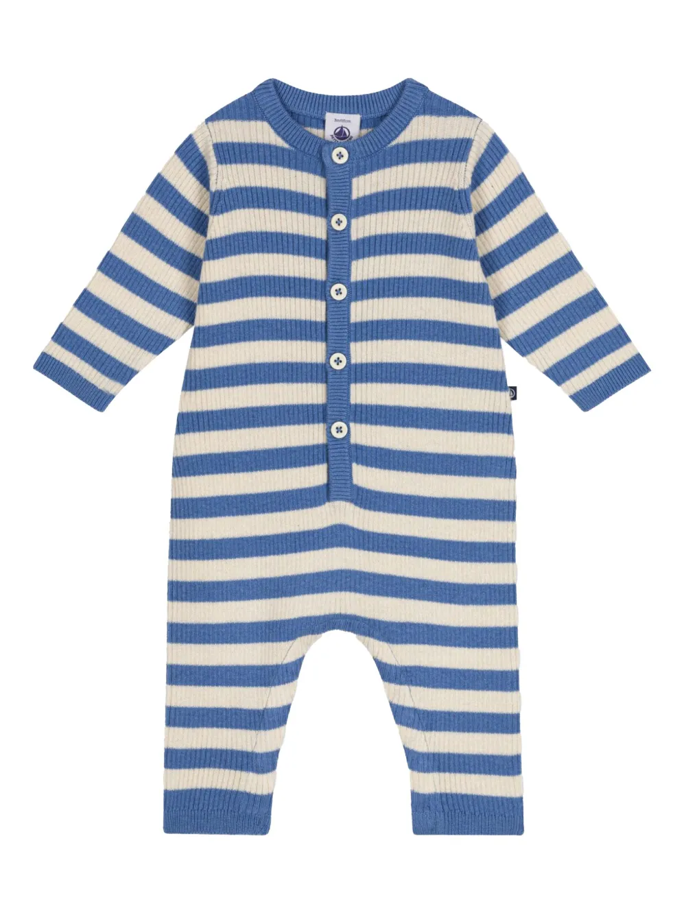

Полосатый комбинезон на пуговицах Petit Bateau, синий